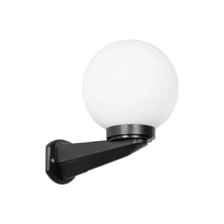 GLOBOSTAR® AGROS 61592 Φωτιστικό Τοίχου - Απλίκα Κήπου με Ντουί 1 x E27 AC 220-240V Αδιάβροχο IP65 - Λευκό & Μάυρο - Μ20 x Π20 x Υ30cm