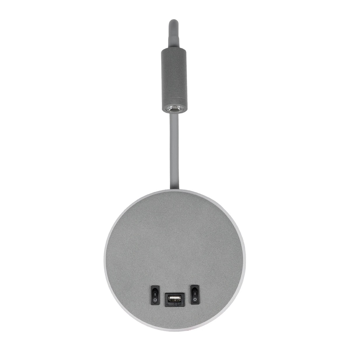 GLOBOSTAR® GOOSE 61694 Μοντέρνο Φωτιστικό Τοίχου - Απλίκα Ξενοδοχείου Reading Light με Φορτιστή USB 3A LED 6W 600lm 36° & 360° AC 220-240V IP20 Θερμό Λευκό 2700K - Bridgelux COB Chip & TÜV SÜD Driver - Γκρι Ανθρακί Ματ - Μ15.5 x Π22.5 x Υ30cm - 3 Χρόνια Εγγύηση - Image 3