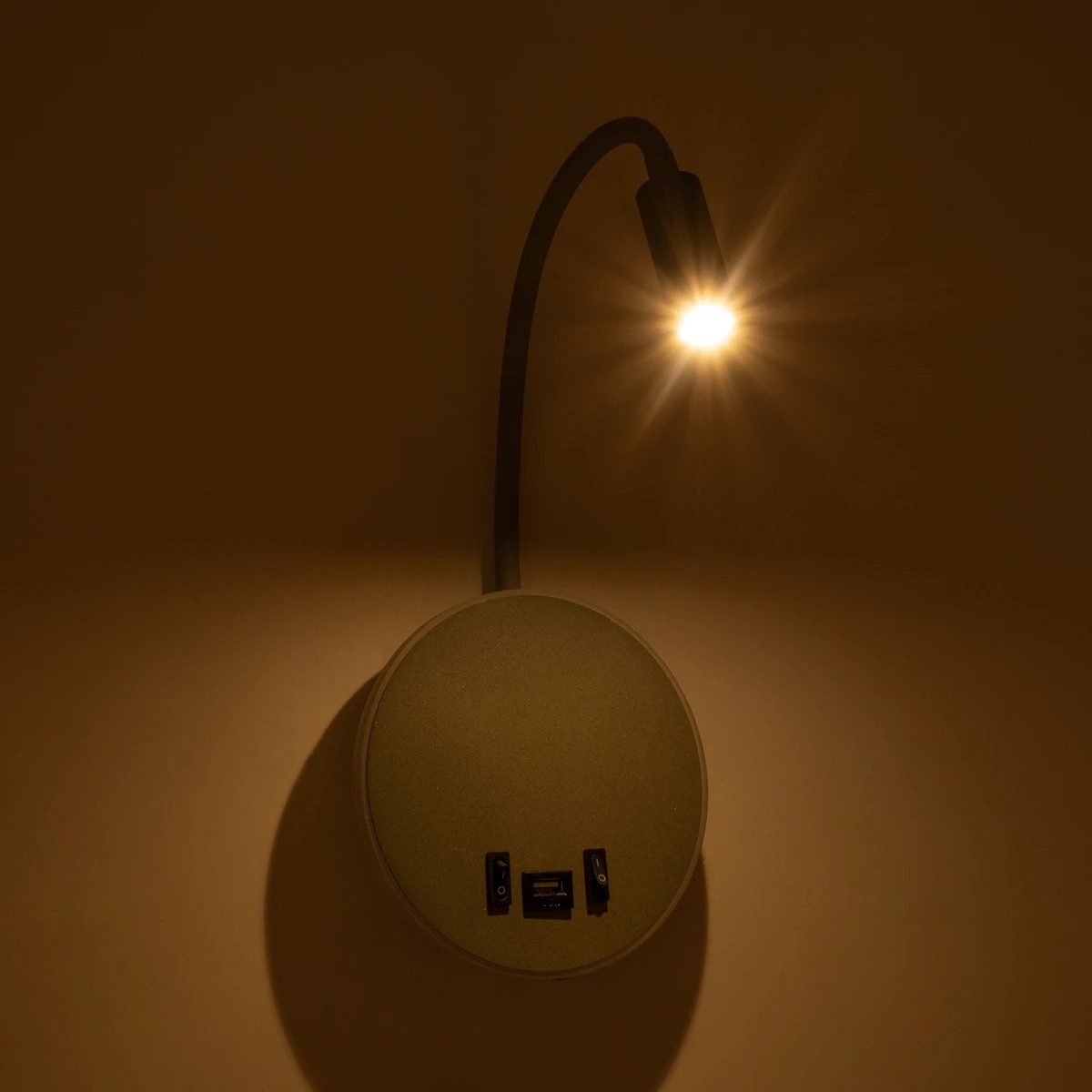 GLOBOSTAR® GOOSE 61694 Μοντέρνο Φωτιστικό Τοίχου - Απλίκα Ξενοδοχείου Reading Light με Φορτιστή USB 3A LED 6W 600lm 36° & 360° AC 220-240V IP20 Θερμό Λευκό 2700K - Bridgelux COB Chip & TÜV SÜD Driver - Γκρι Ανθρακί Ματ - Μ15.5 x Π22.5 x Υ30cm - 3 Χρόνια Εγγύηση - Image 8