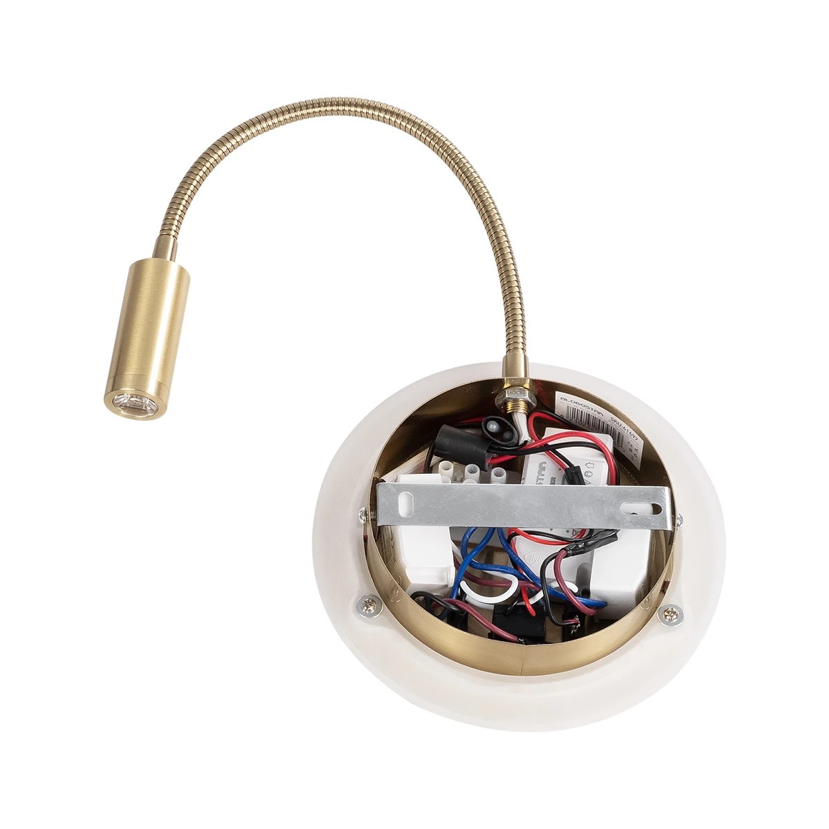 GLOBOSTAR® GOOSE 61697 Μοντέρνο Φωτιστικό Τοίχου - Απλίκα Ξενοδοχείου Reading Light με Φορτιστή USB 3A LED 6W 600lm 36° & 360° AC 220-240V IP20 Θερμό Λευκό 2700K - Bridgelux COB Chip & TÜV SÜD Driver - Χρυσό Βούρτσας - Μ15.5 x Π22.5 x Υ30cm - 3 Χρόνια Εγγύηση - Image 7
