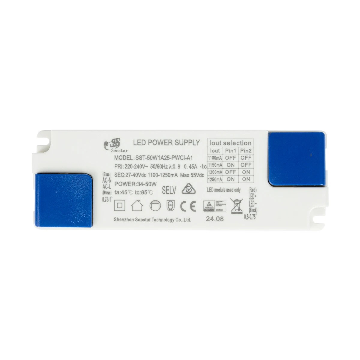 GLOBOSTAR® EROS-DRIVER 61712 Ανταλλακτικό Τροφοδοτικό/Μετασχηματιστής SELV 34-50W AC 220-240V σε Constant Current DC 27-40V/1100-1250mA±5% Max. 55VDC PF0.95 IP20 - Μ13.5 x Π4.5 x Υ2.5cm - 5 Χρόνια Εγγύηση - Image 3