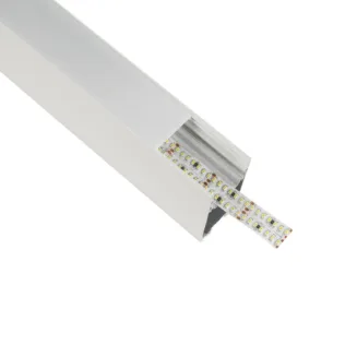 GLOBOSTAR® ALP-LINEAR LUMILINE 61763-3M Επιφανειακό / Κρεμαστό / Επιτοίχιο Προφίλ Αλουμινίου με Λευκό Γαλακτερό Πατητό Κάλυμμα για Ταινίες LED IP20 - Λευκό Ματ - Μ300 x Π3.5 x Υ7cm
