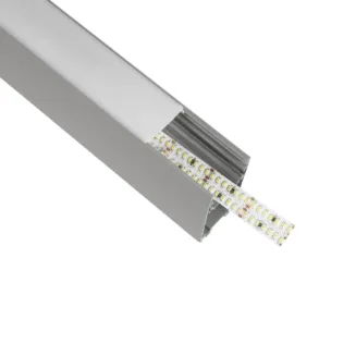 GLOBOSTAR® ALP-LINEAR LUMILINE 61765-3M Επιφανειακό / Κρεμαστό / Επιτοίχιο Προφίλ Αλουμινίου με Λευκό Γαλακτερό Πατητό Κάλυμμα για Ταινίες LED IP20 - Γκρι Ανθρακί Ματ - Μ300 x Π3.5 x Υ7cm