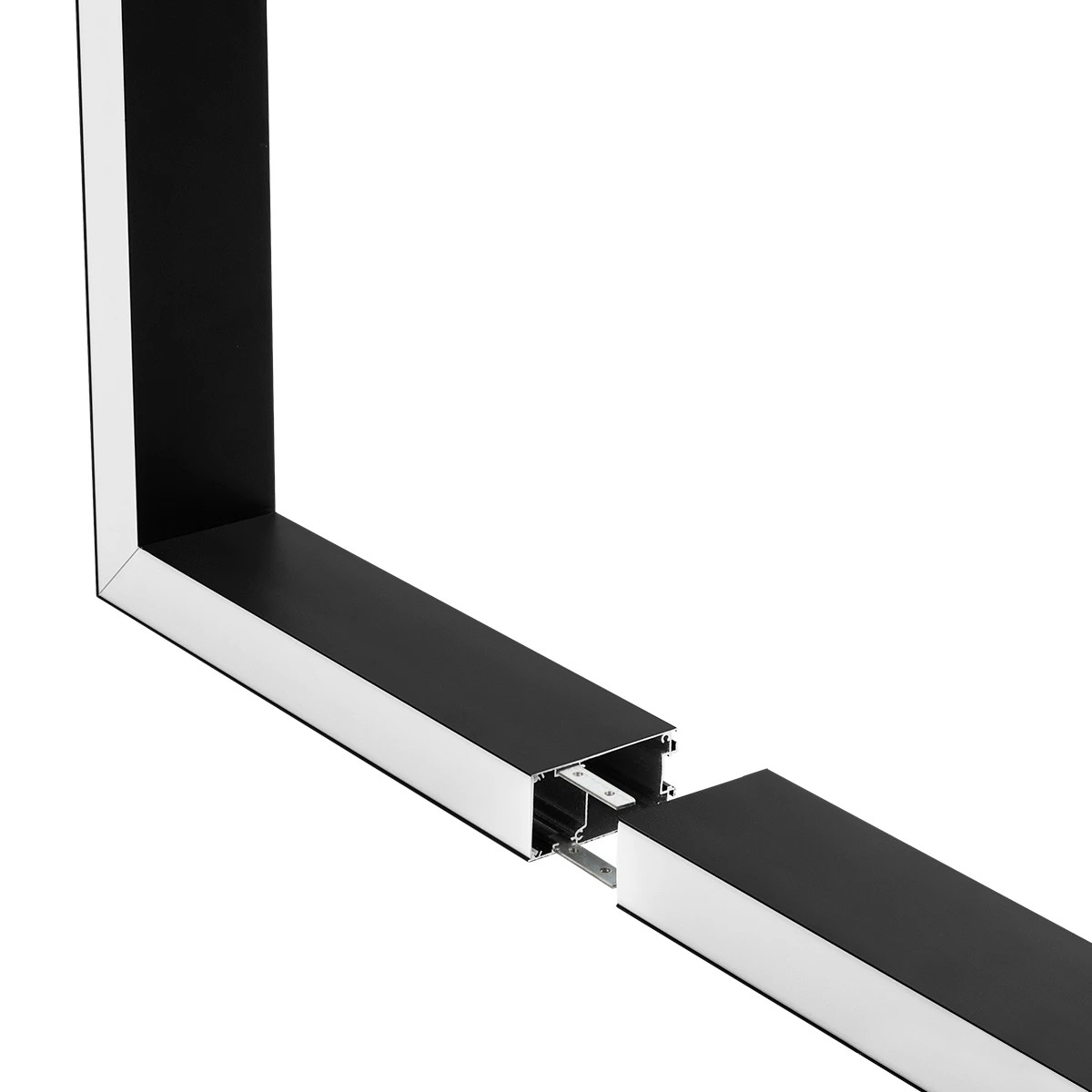 GLOBOSTAR® ALP-CORNER-SIDE90 LUMILINE 61767 Επιφανειακό / Κρεμαστό Προφίλ Αλουμινίου Γωνία με Λευκό Γαλακτερό Πατητό Κάλυμμα για Ταινίες LED IP20 - Μαύρο Ματ - Μ30 x Π3.5 x Υ7cm - Image 4