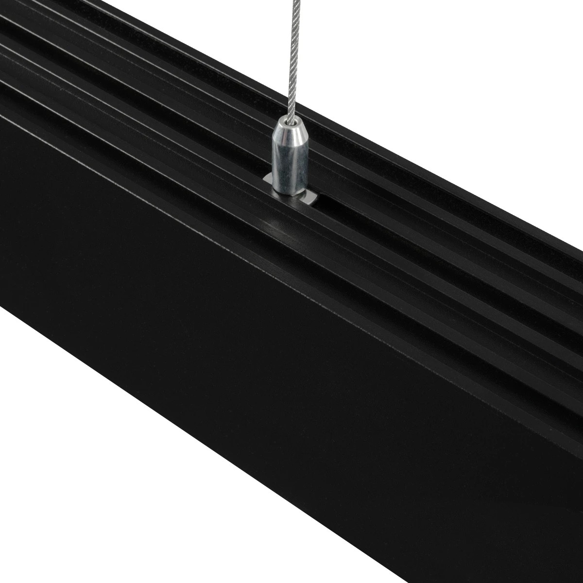 GLOBOSTAR® ALP-LINEAR BRIGHTRAIL 61775-3M Επιφανειακό / Κρεμαστό / Επιτοίχιο Προφίλ Αλουμινίου με Λευκό Γαλακτερό Πατητό Κάλυμμα για Ταινίες LED IP20 - Μαύρο Ματ - Μ300 x Π5 x Υ7.5cm - Image 6