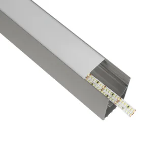 GLOBOSTAR® ALP-LINEAR BRIGHTRAIL 61776-3M Επιφανειακό / Κρεμαστό / Επιτοίχιο Προφίλ Αλουμινίου με Λευκό Γαλακτερό Πατητό Κάλυμμα για Ταινίες LED IP20 - Γκρι Ανθρακί Ματ - Μ300 x Π5 x Υ7.5cm