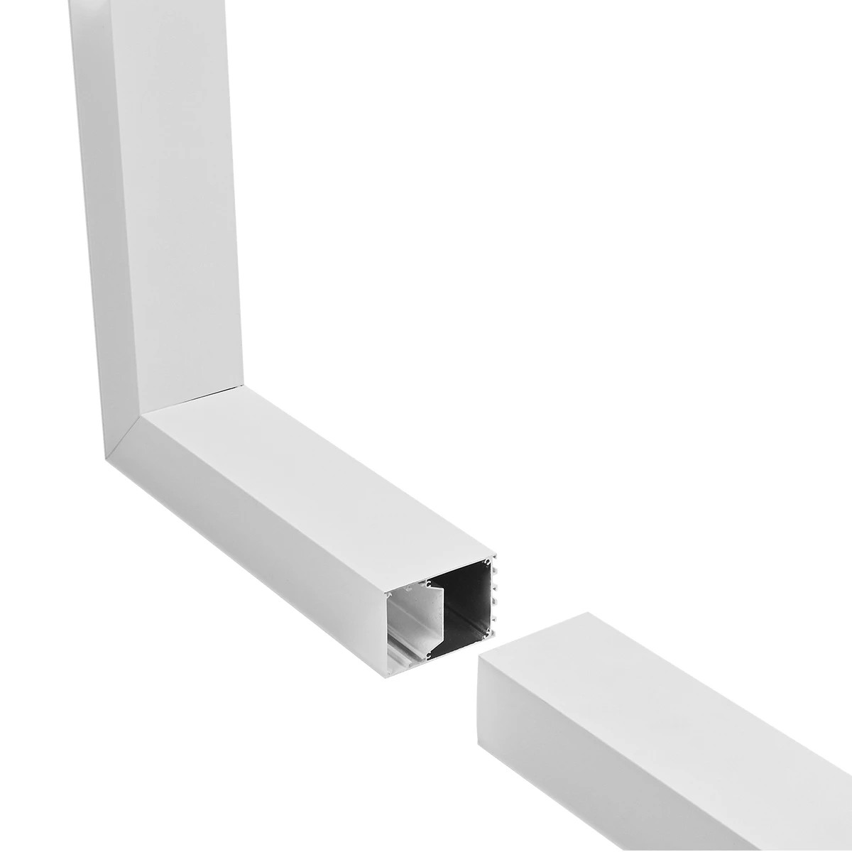 GLOBOSTAR® ALP-CORNER-SIDE90 BRIGHTRAIL 61777 Επιφανειακό / Κρεμαστό Προφίλ Αλουμινίου Γωνία με Λευκό Γαλακτερό Πατητό Κάλυμμα για Ταινίες LED IP20 - Λευκό Ματ - Μ30 x Π5 x Υ7.5cm - Image 3
