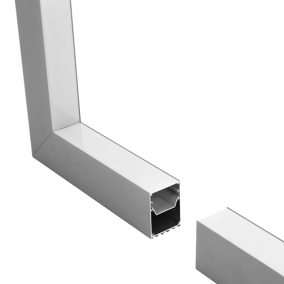 GLOBOSTAR® ALP-CORNER-IN90 BRIGHTRAIL 61782 Επιφανειακό / Κρεμαστό Προφίλ Αλουμινίου Γωνία με Λευκό Γαλακτερό Πατητό Κάλυμμα για Ταινίες LED IP20 - Γκρι Ανθρακί Ματ - Μ30 x Π5 x Υ7.5cm - Image 3