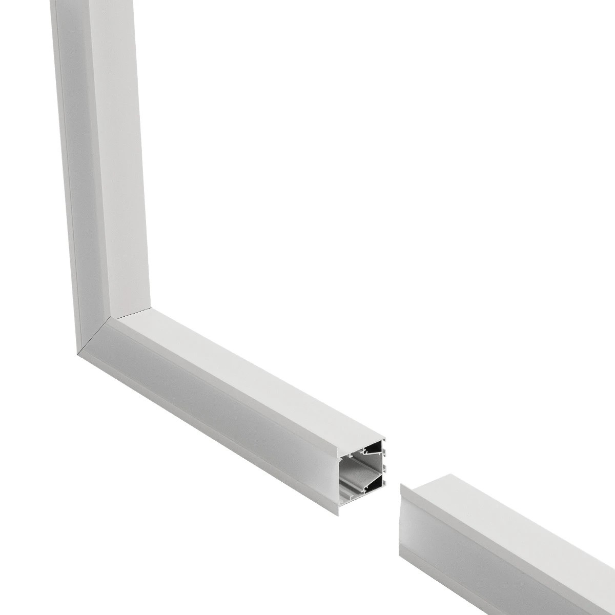 GLOBOSTAR® ALP-CORNER-SIDE90 RECESSA 61788 Χωνευτό Προφίλ Αλουμινίου Γωνία με Λευκό Γαλακτερό Πατητό Κάλυμμα για Ταινίες LED IP20 - Λευκό Ματ - Μ30 x Π3.5 x Υ4cm - Image 3