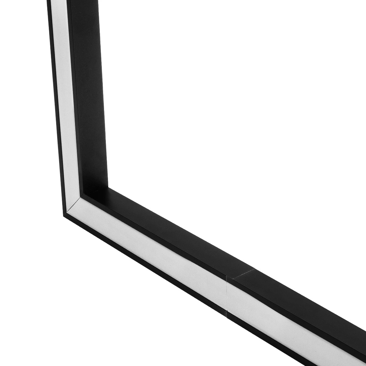GLOBOSTAR® ALP-CORNER-SIDE90 RECESSA 61789 Χωνευτό Προφίλ Αλουμινίου Γωνία με Λευκό Γαλακτερό Πατητό Κάλυμμα για Ταινίες LED IP20 - Μαύρο Ματ - Μ30 x Π3.5 x Υ4cm - Image 5