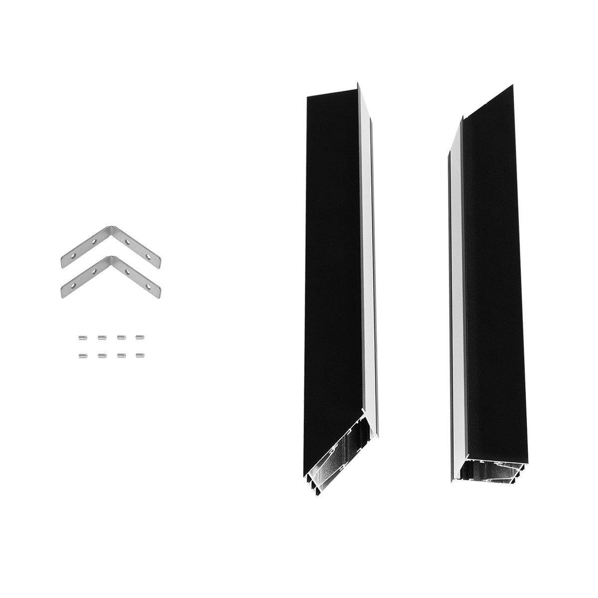 GLOBOSTAR® ALP-CORNER-IN90 RECESSA 61792 Χωνευτό Προφίλ Αλουμινίου Γωνία με Λευκό Γαλακτερό Πατητό Κάλυμμα για Ταινίες LED IP20 - Μαύρο Ματ - Μ30 x Π3.5 x Υ4cm - Image 8