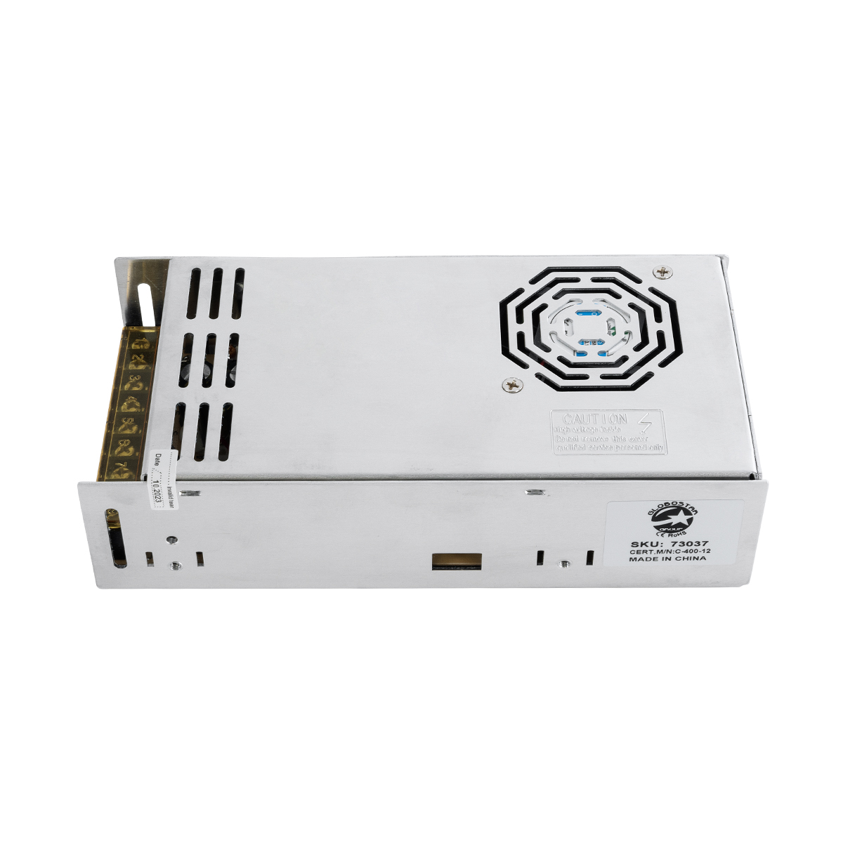 GloboStar® 73037 Μεταλλικό Τροφοδοτικό PELV για Προϊόντα LED 400W 33.3A - AC 220-240V σε DC 12V - IP20 - Μ20 x Π10 x Υ5cm - 3 Χρόνια Εγγύηση - Image 4