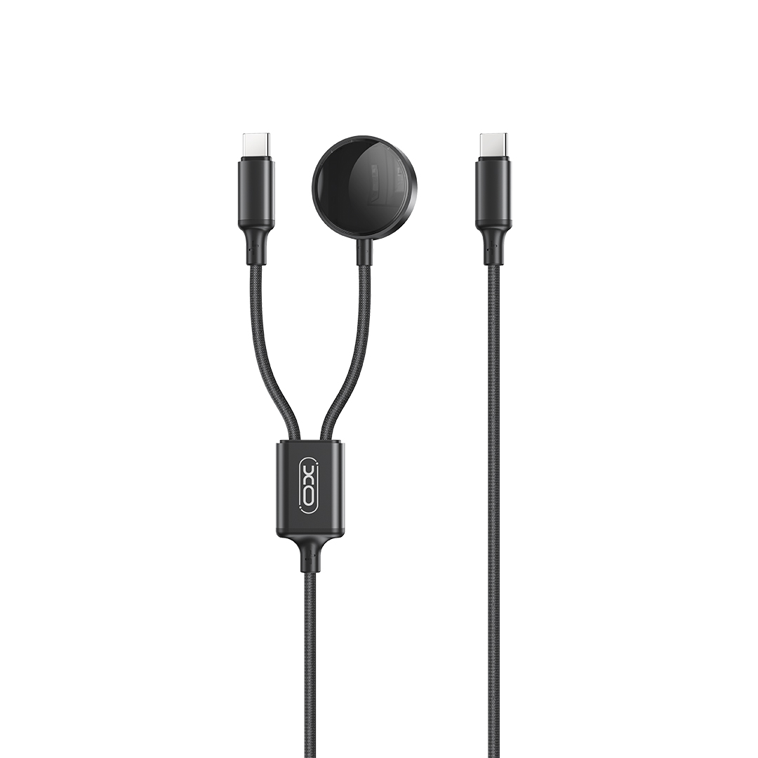XO CX030 Type-c σε Type-c + Καλώδιο Φόρτισης Ρολογιού Μαύρο