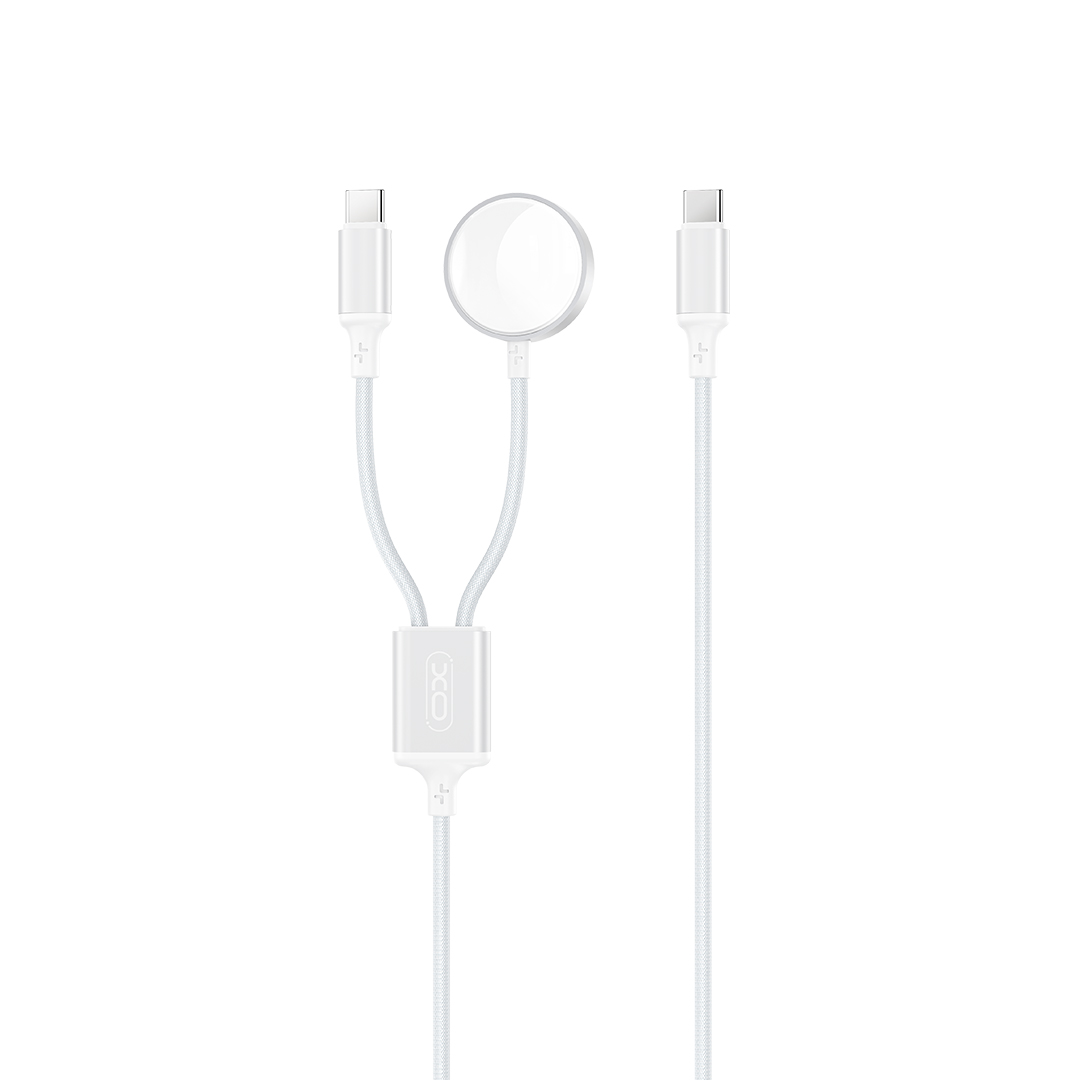XO CX030 Type-c σε Type-c + Καλώδιο Φόρτισης Ρολογιού Λευκό