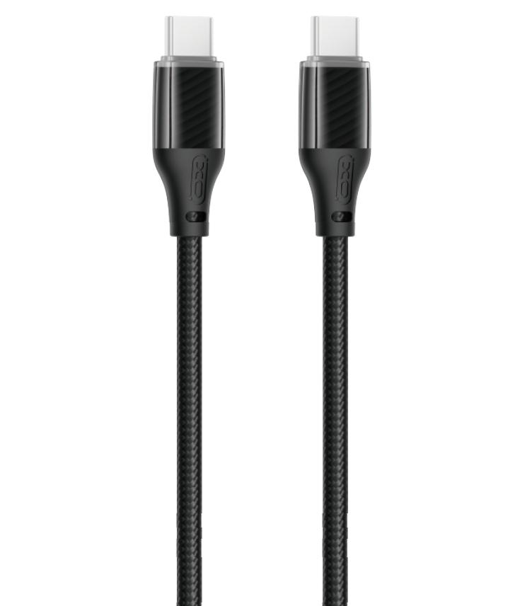 XO NB-Q291B Braided Type-c σε Type-c 60W Καλώδιο Δεδομένων Μαύρο