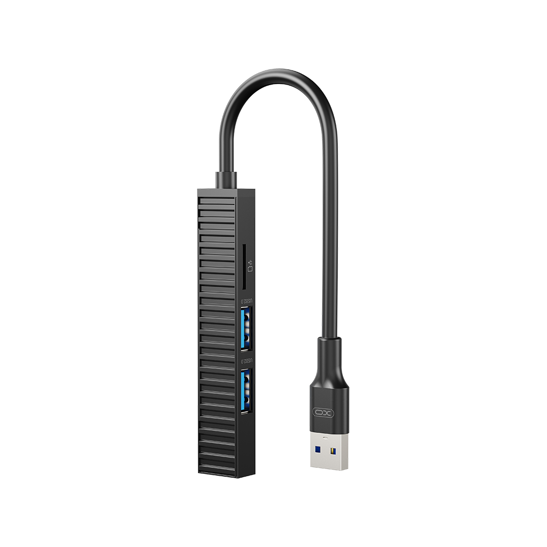 XO HUB014A Plastic portable 4 in 1 docking station (Micro to USB3.0+USB2.0 * 2+TF) - Image 5