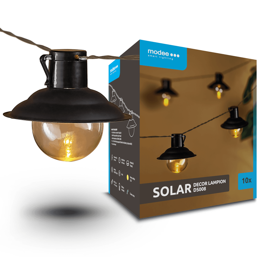Modee Lighting Ηλιακή Γιρλάντα LED με 10 Φωτάκια 4,7m DS008