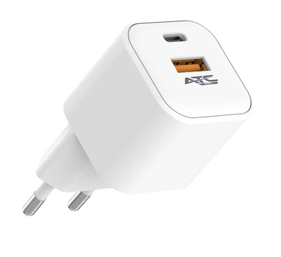 ATC-CHF15 Φορτιστής GaN Ταχείας Φόρτισης με 2 Θύρες USB-A & Type-C 20W - Image 4