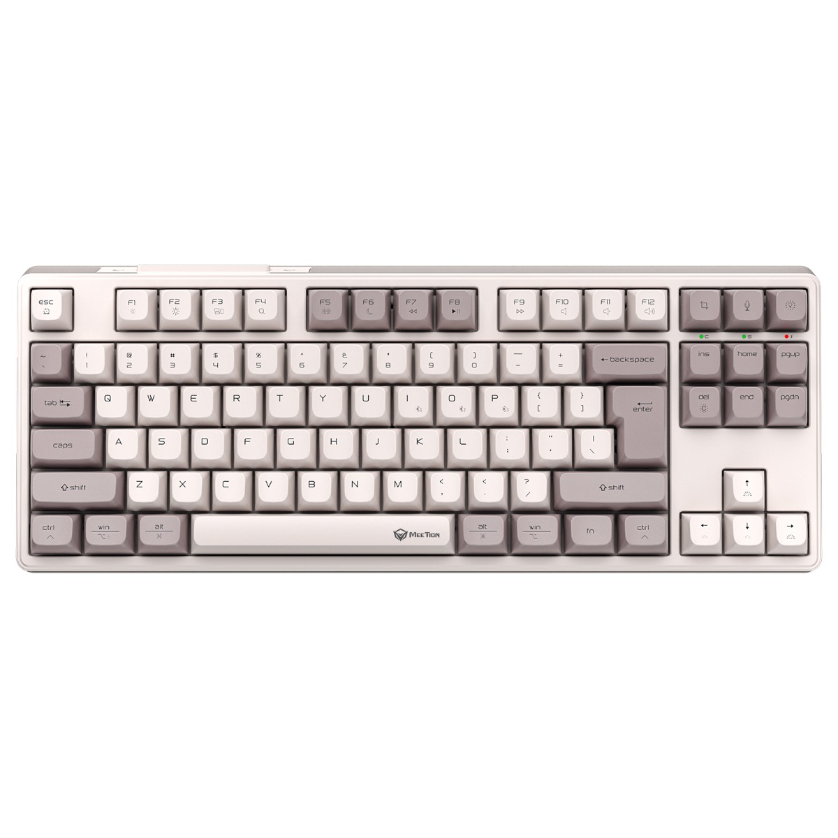 Meetion MT-MK14 Μηχανικό Πληκτρολόγιο Gaming Ενσύρματο & Ασύρματο με Bluetooth και 2.4G RGB Λευκό US - Image 4