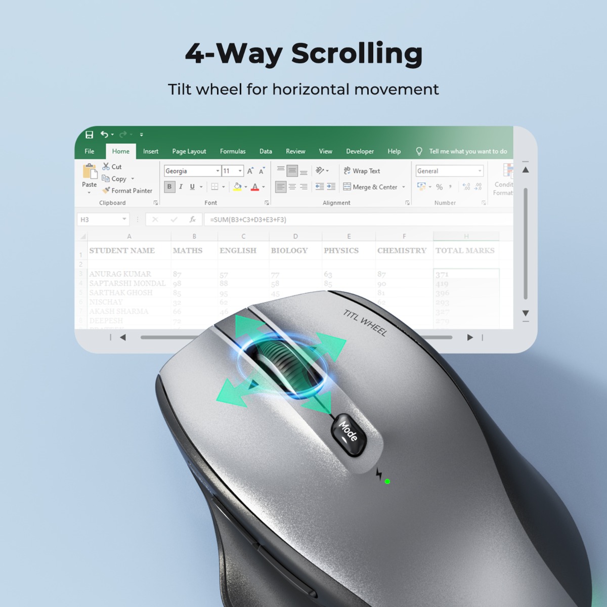 Meetion Ασύρματο Ποντίκι Office MT-BTM007 με Bluetooth & 2.4G Γκρι - Image 7