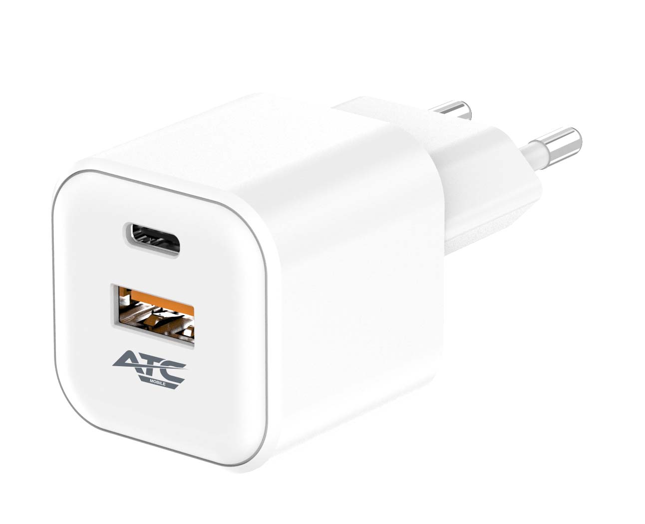 ATC-CHF15 Φορτιστής GaN Ταχείας Φόρτισης με 2 Θύρες USB-A & Type-C 20W - Image 3