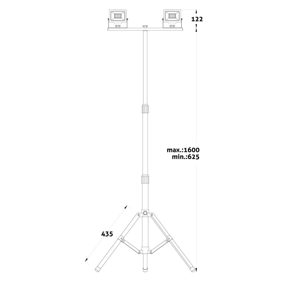 Avide LED Flood Light Slim Αισθητήρας PIR, SMD 2x30W CW 6400K 2 Κεφαλές με Τρίποδο - Image 3