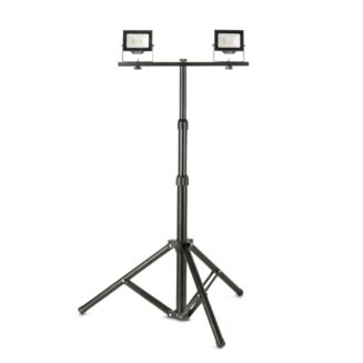 Avide LED Flood Light Slim Αισθητήρας PIR, SMD 2x30W CW 6400K 2 Κεφαλές με Τρίποδο