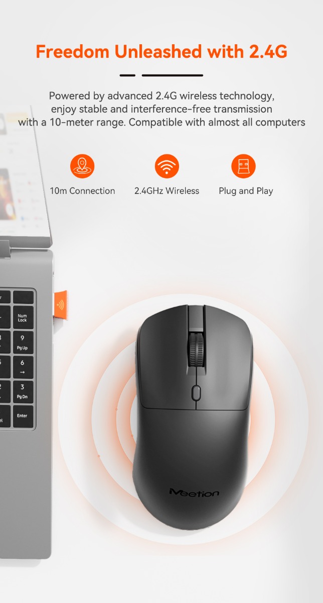 Meetion Ασύρματο Ποντίκι Office MT-R546 2.4G Μαύρο - Image 9