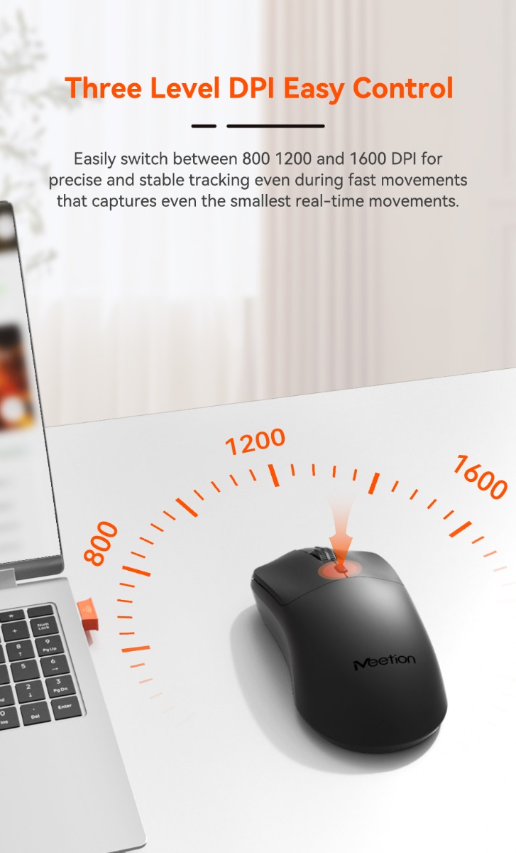 Meetion Ασύρματο Ποντίκι Office MT-R546 2.4G Μαύρο - Image 10