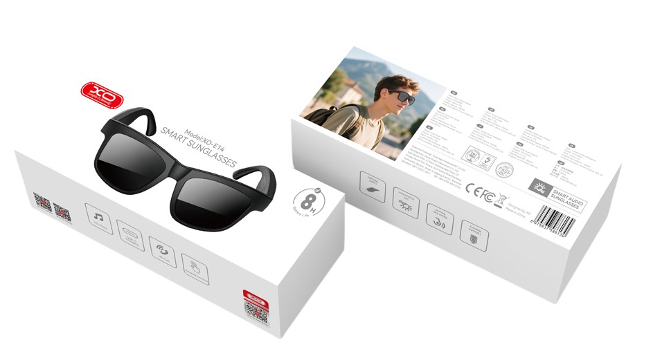 XO E14 Smart Audio Γυαλιά UV Προστασίας Μαύρο - Image 4