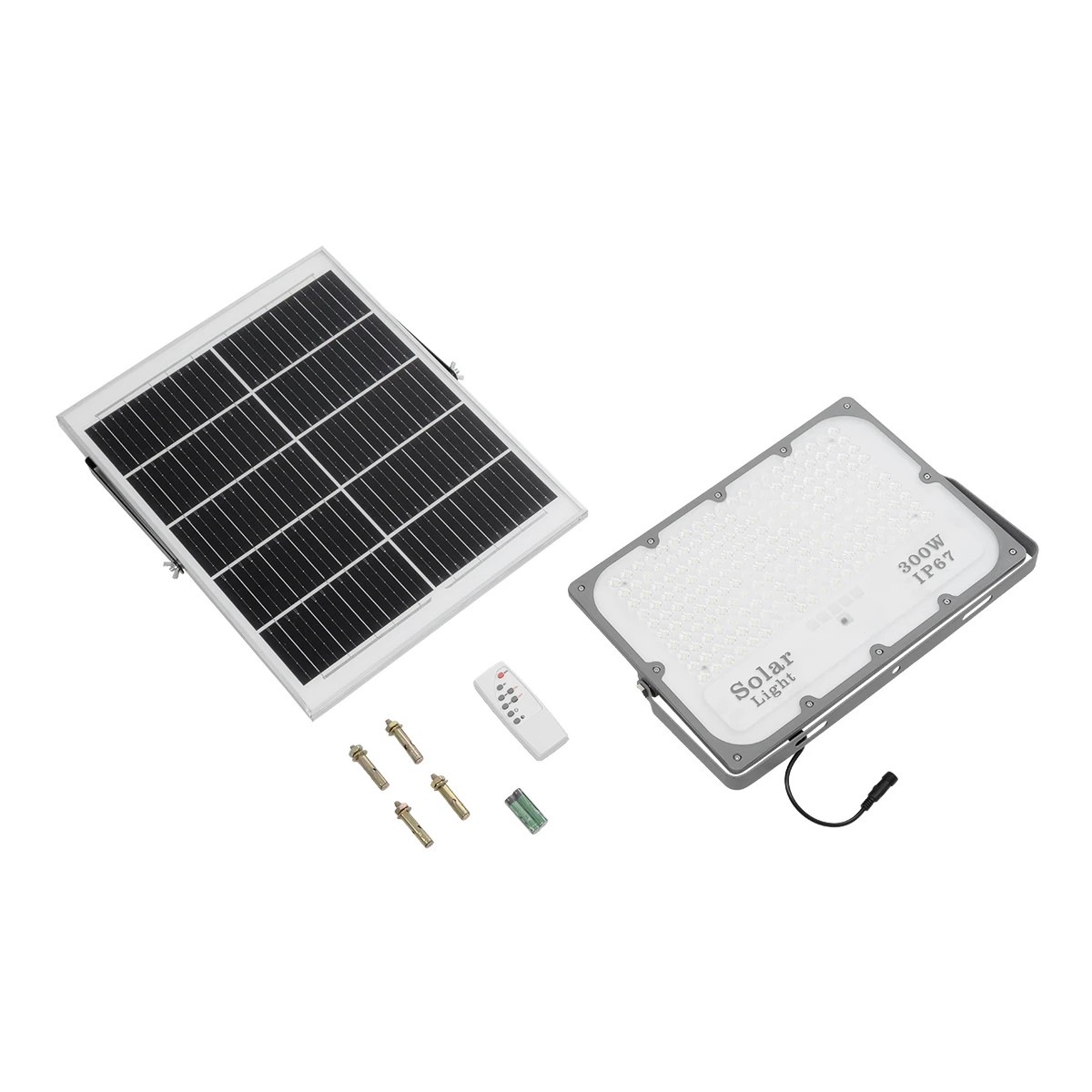 GLOBOSTAR® LUMOVOX 73069 Προβολέας LED 300W 15000lm 120° DC 5V με Φωτοβολταϊκό Panel 5V 20W & Επαναφορτιζόμενη Μπαταρία Li-ion 3.2V 15000mAh Αδιάβροχο IP67 Ψυχρό Λευκό 6000K - 360 x SMD2835 Sanan Chip - Γκρι Ανθρακί - Μ37 x Π7.5 x Υ27cm - 2 Χρόνια Εγγύηση - Image 11