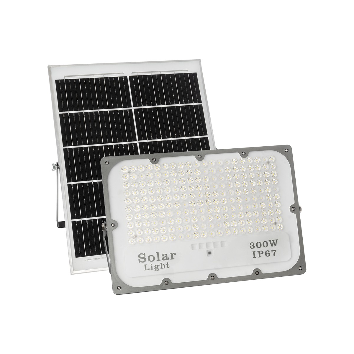 GLOBOSTAR® LUMOVOX 73069 Προβολέας LED 300W 15000lm 120° DC 5V με Φωτοβολταϊκό Panel 5V 20W & Επαναφορτιζόμενη Μπαταρία Li-ion 3.2V 15000mAh Αδιάβροχο IP67 Ψυχρό Λευκό 6000K - 360 x SMD2835 Sanan Chip - Γκρι Ανθρακί - Μ37 x Π7.5 x Υ27cm - 2 Χρόνια Εγγύηση - Image 2