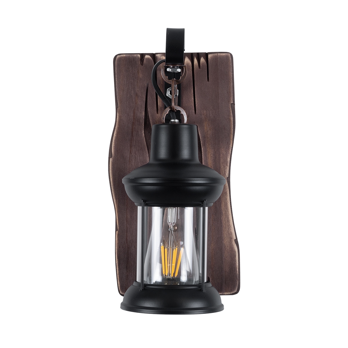 GLOBOSTAR® BRASRA 01204 Vintage Φωτιστικό Τοίχου - Απλίκα με Ντουί 1 x E27 AC 220-240V IP20 - Καφέ & Μαύρο - Μ15 x Π20 x Υ30cm - Image 4