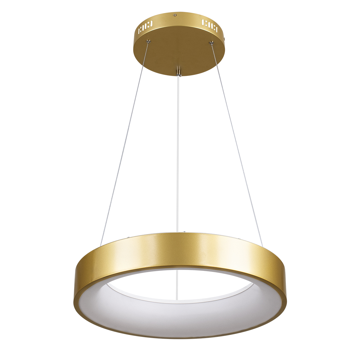 GLOBOSTAR® SALEM 61243 Μοντέρνο Κρεμαστό Φωτιστικό Οροφής LED 75W 8625lm 120° AC 220-240V IP20 Ρυθμιζόμενο Λευκό CCT με Χειριστήριο από 2700K έως 6000K Dimmable - Lumileds SMD Chip - Χρυσό - Μ45 x Π45 x Υ7cm - 3 Χρόνια Εγγύηση - Image 3