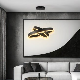 kelvo® VENOM 61185-DECO Μοντέρνο Κρεμαστό Φωτιστικό Οροφής LED 75W 8818lm 120° AC 220-240V IP20 Ρυθμιζόμενο Λευκό CCT με Χειριστήριο από 2700K έως 6000K Dimmable - Lumileds SMD Chip - Μαύρο Ματ - Μ60 x Π60 x Υ40cm - 3 Χρόνια Εγγύηση