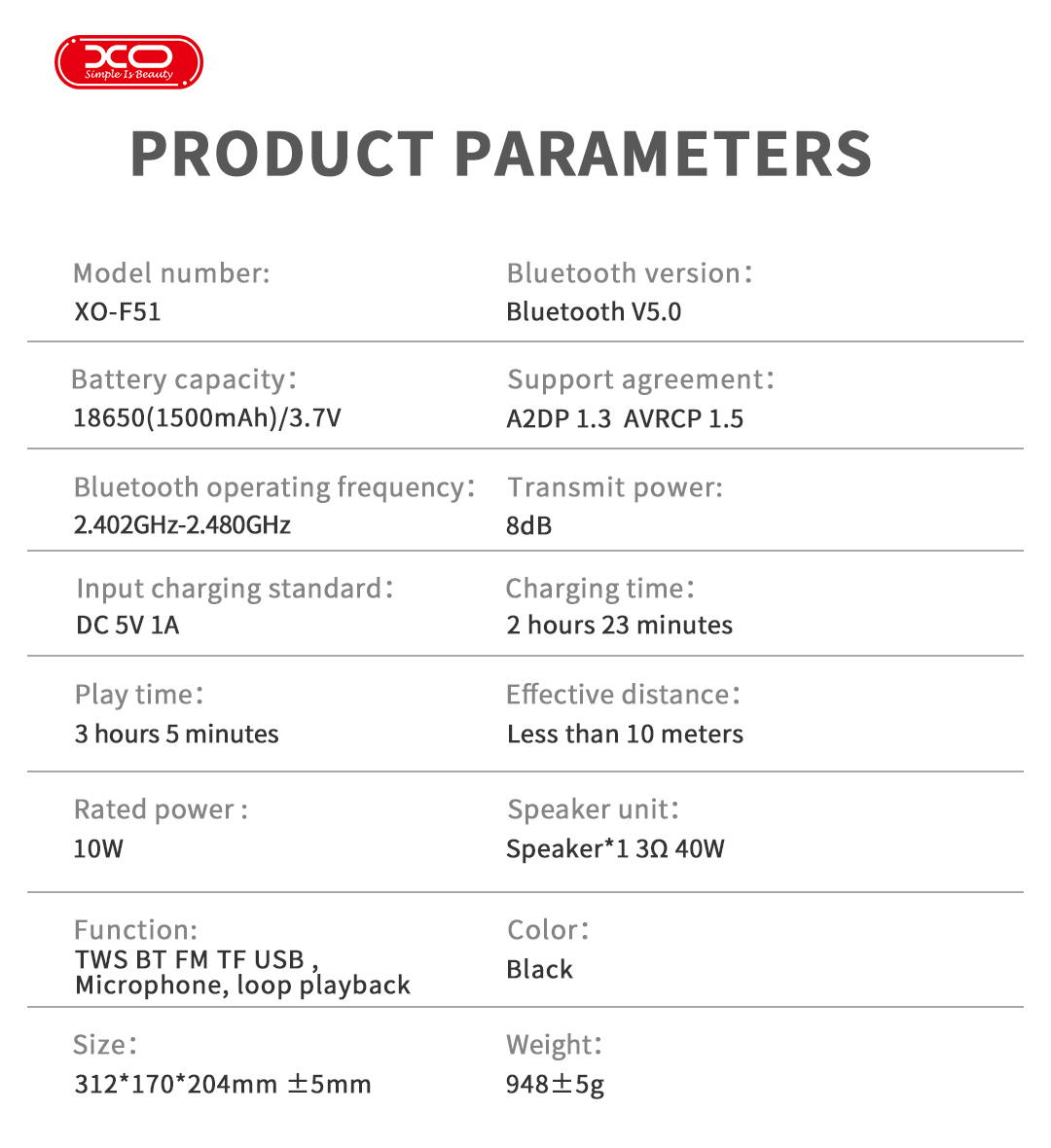 XO F51 Colored Jade Εξωτερικό Ηχείο RGB Bluetooth 10W - Image 6