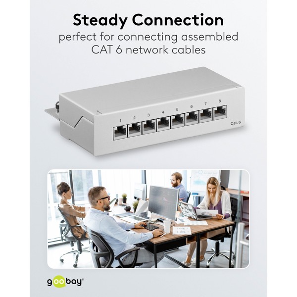 Goobay CAT 6 Patch Panel 8 Θυρών STP Mini/Desktop 93047 Γκρι - Image 3