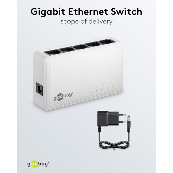 Goobay Gigabit Ethernet Switch 5 Θυρών 64563 Λευκό - Image 7