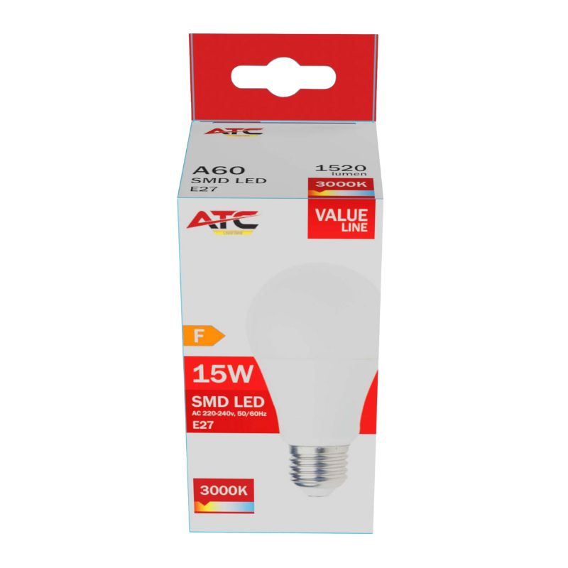 ATC SMD LED Λαμπτήρας A60 230V 15W/1520LM E27 3000K - Image 3