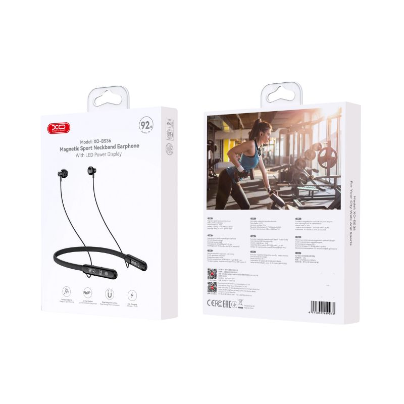 XO BS36 Αθλητικά Ακουστικά Λαιμού Neckband με Μαγνήτη - Image 2