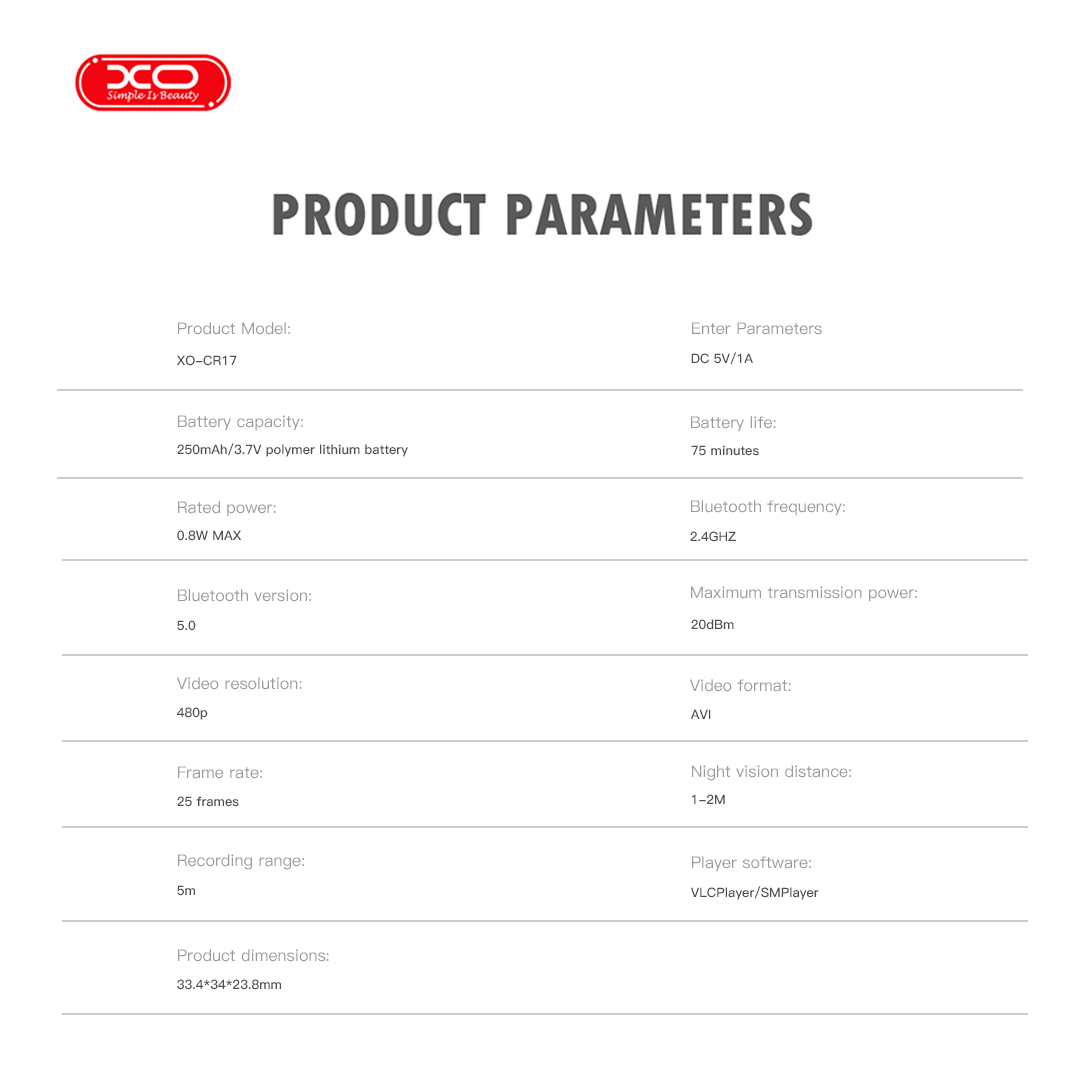 XO CR17 Mini Ασύρματη Κάμερα WiFi 960P - Image 13