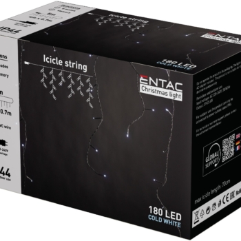 Entac Χριστουγεννιάτικα Λαμπάκια IP44 180 LED Βροχή Ψυχρό 4m
