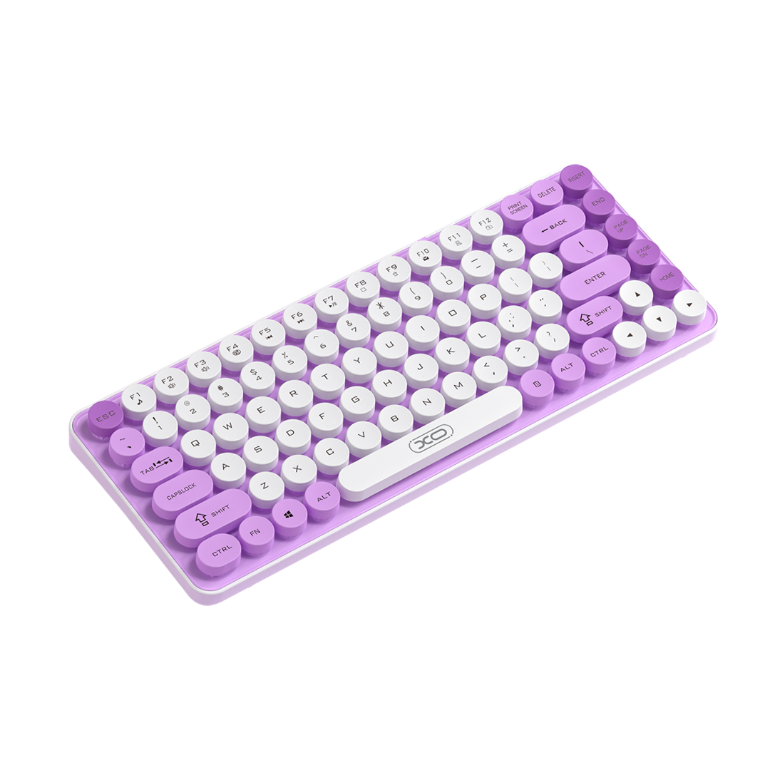 XO KB-12 Ασύρματο Πληκτρολόγιο Bluetooth Tri-Colour Μωβ - Image 3