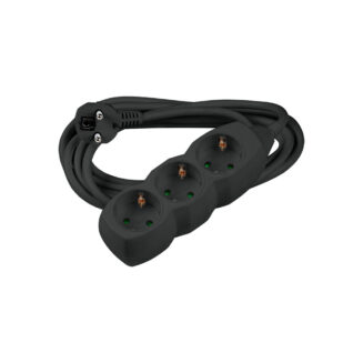 Technik Πολύπριζο 3 Θέσεων με Καλώδιο Χαλκού 1.5 mm² 16A Μαύρο 1.5m