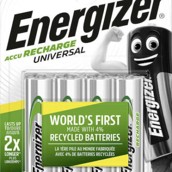 ENERGIZER Universal AA Επαναφορτιζόμενες Μπαταρίες 1300mAh 1.2V 4τμχ
