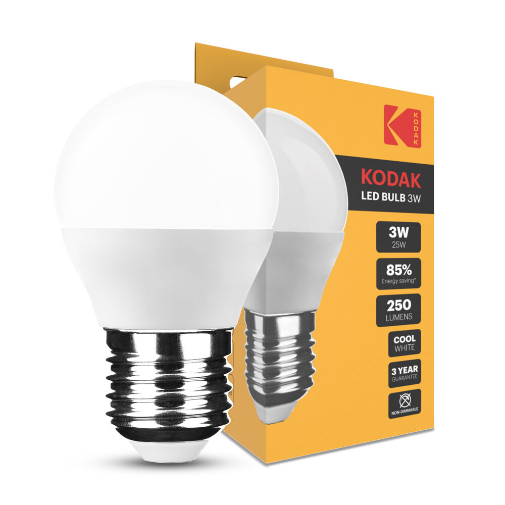 KODAK Λαμπτήρας LED Max τύπου Mini Globe G45 3W E27 270° 4000K (250 lumen)