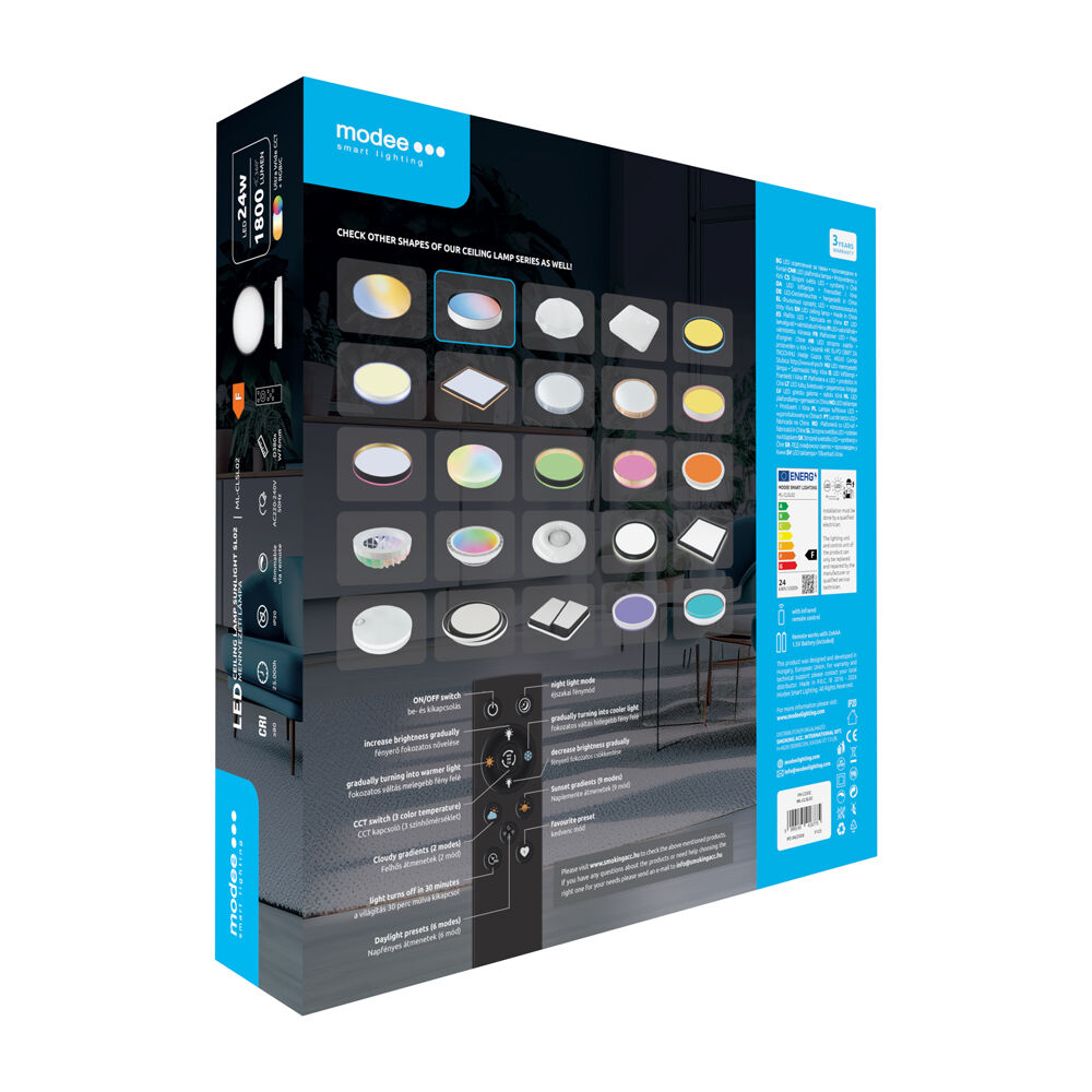 Modee Φωτιστικό οροφής LED Sunlight SL02 24W 4000K+RGBIC D380x76mm (1800 lumens) ERP - Image 2